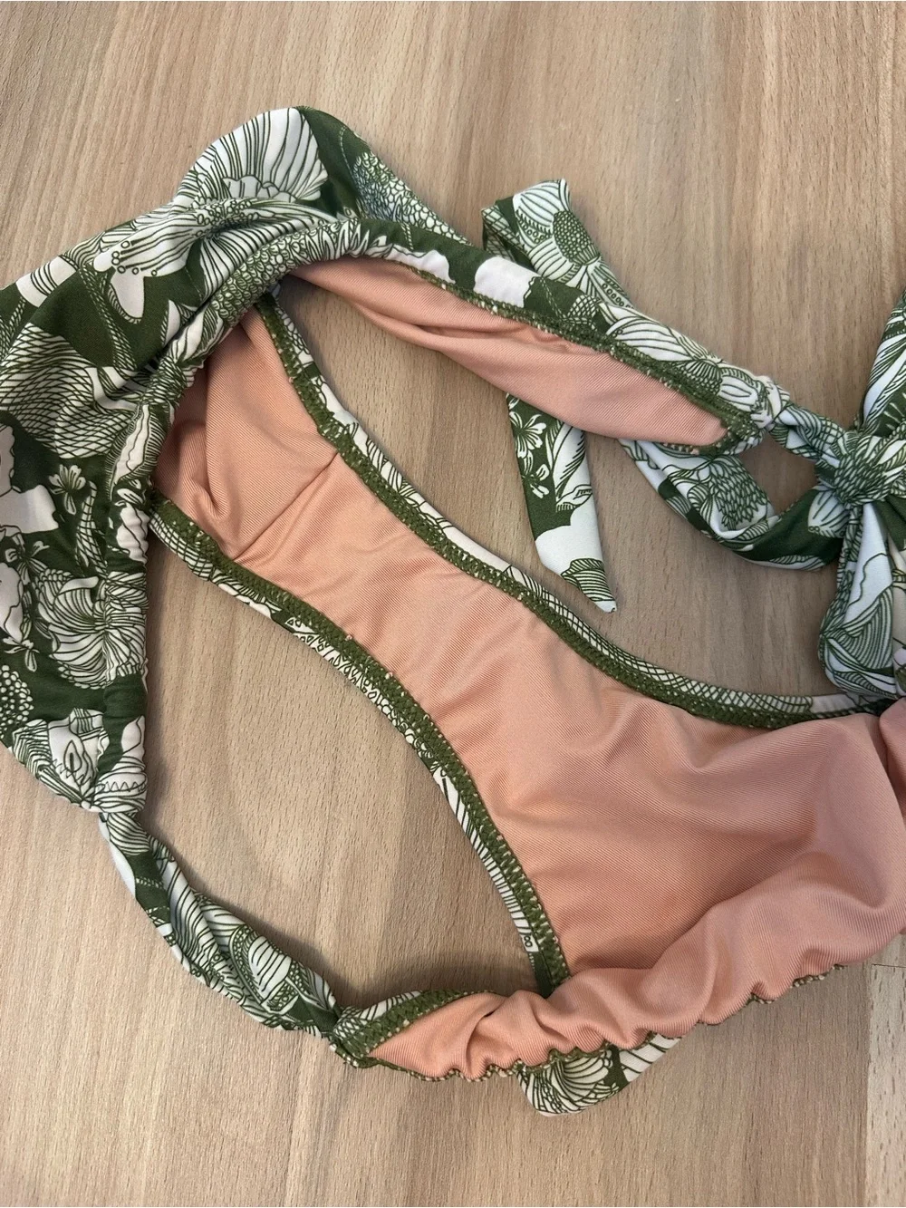 J. Crew Liberty Green Floral Tie-Side Bikini Bottoms
